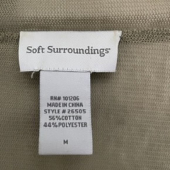 Soft Surroundings Women's Open Front Sheer Cardigan in Olive Size M - Picture 3 of 5